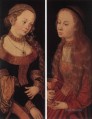 Santa Catalina de Alejandría y Santa Bárbara Renacimiento Lucas Cranach el Viejo